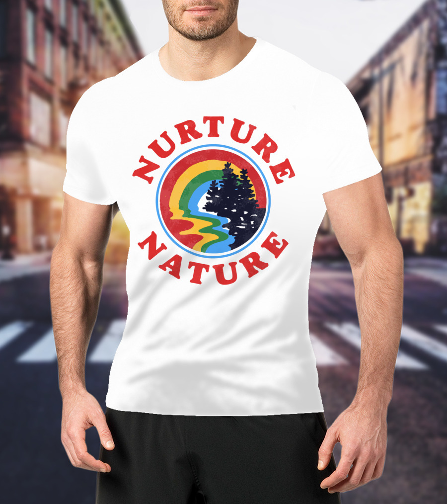 Nurture Nature Rainbow Landscape With Trees T-Shirt