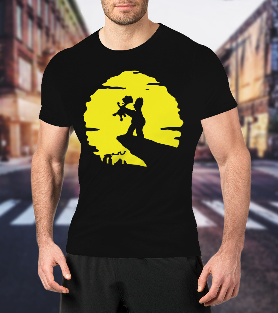 The Simpsons Homer Strangling Bart Lion King Cliff T-Shirt