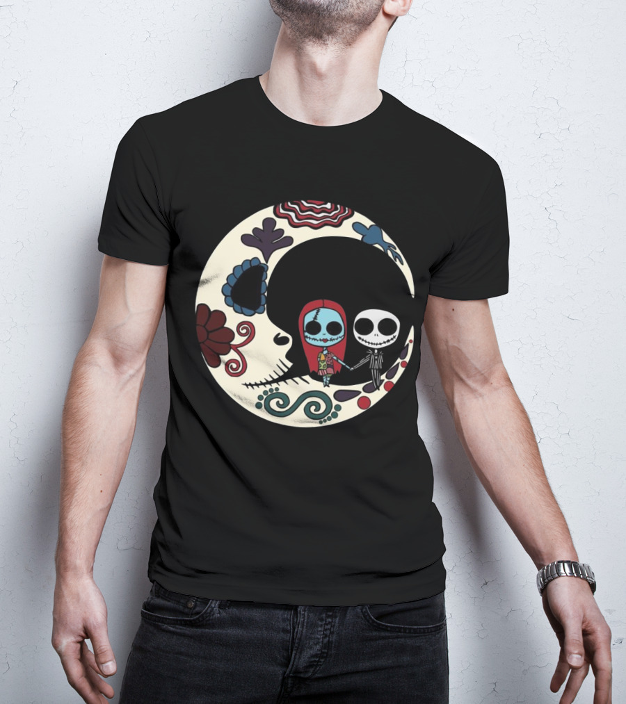 Calavera Moon Jack Skellington Sally Día De Los Muertos T-Shirt