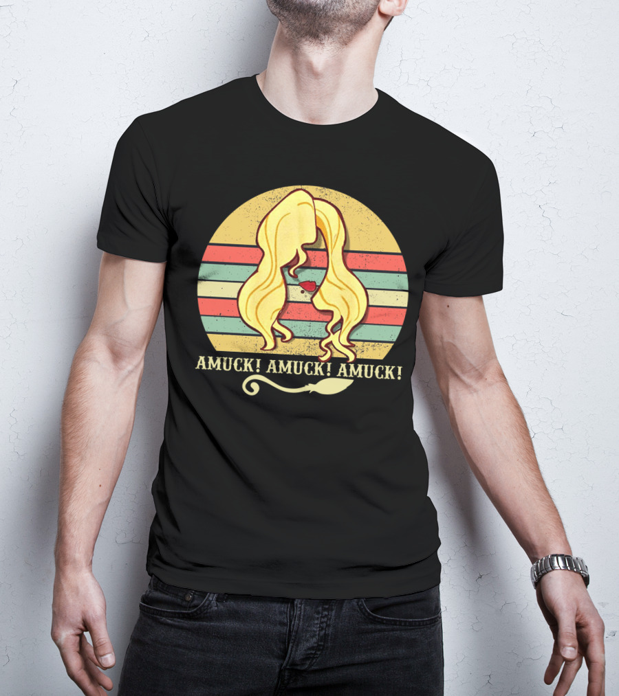 Amuck Amuck Amuck Vintage Sunset Sarah Sanderson Hocus Pocus Witch Silhouette T-Shirt