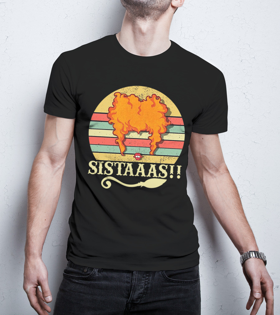 Sistaaaas Winifred Sanderson Sunset Hair Hocus Pocus Vintage Stripes T-Shirt