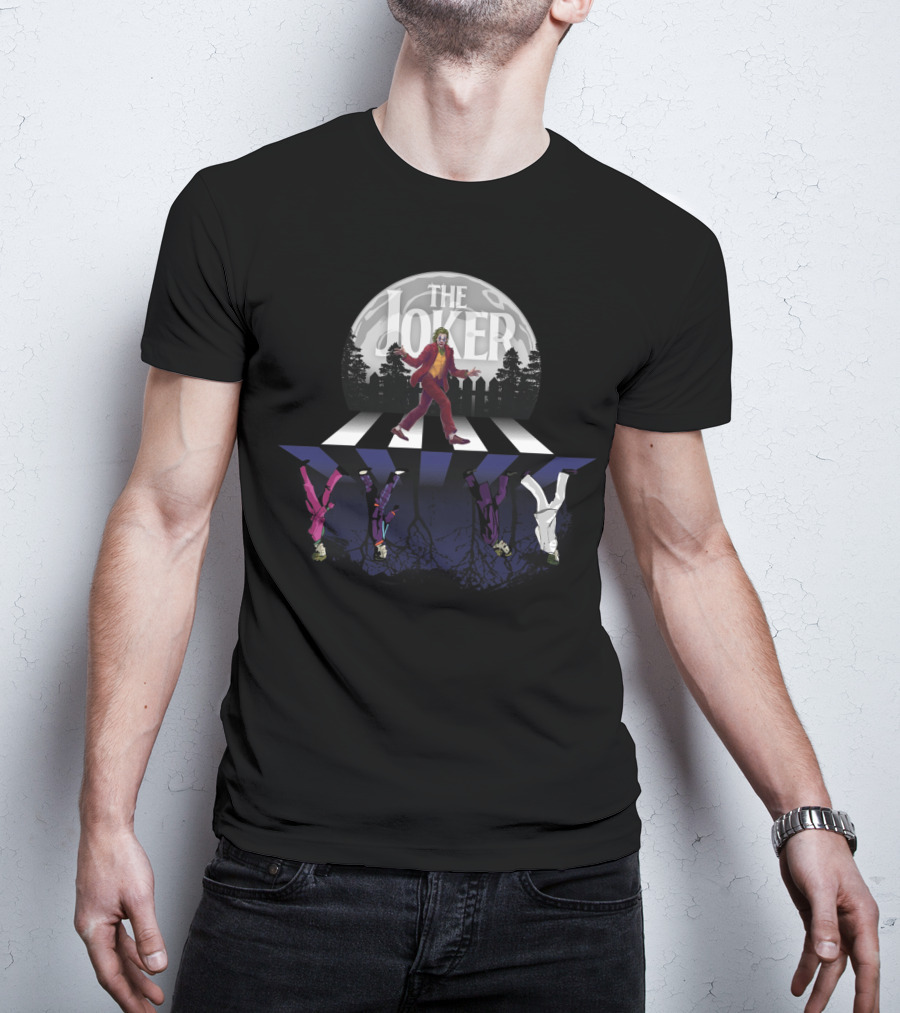 The Joker Walking Across Abbey Road Parody For Rock And Comic Fans T-Shirt