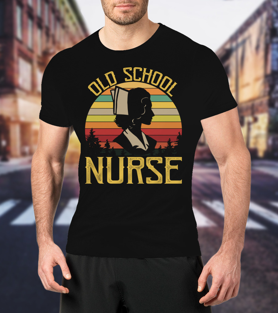 Old School Nurse Vintage Sunset T-Shirt