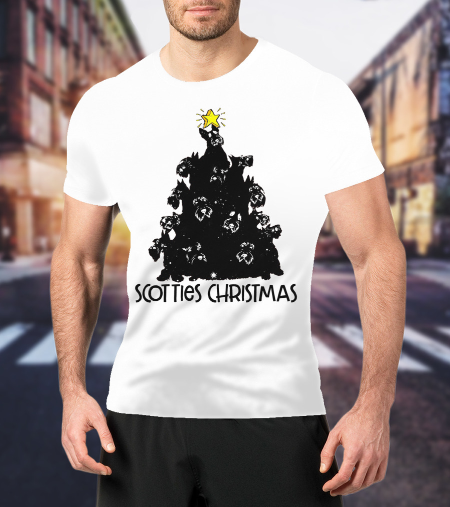 Scotties Christmas Tree With Star T-Shirt