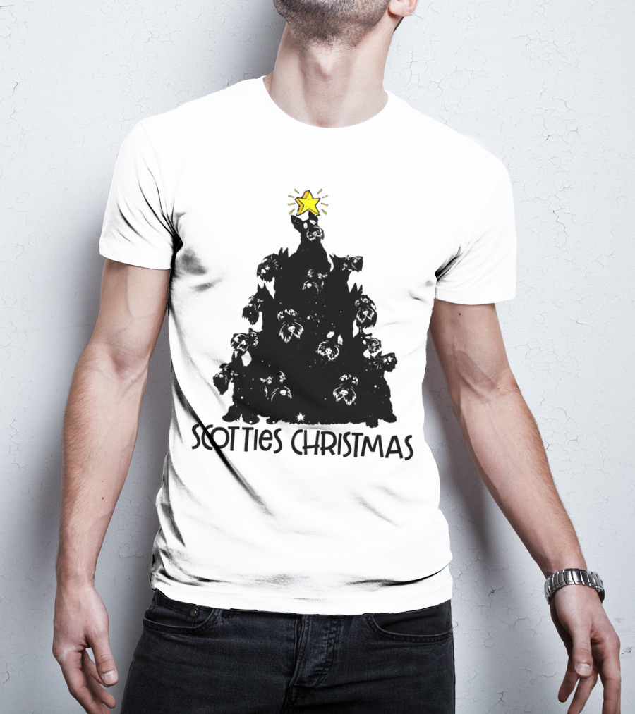 Scotties Christmas Tree With Star T-Shirt