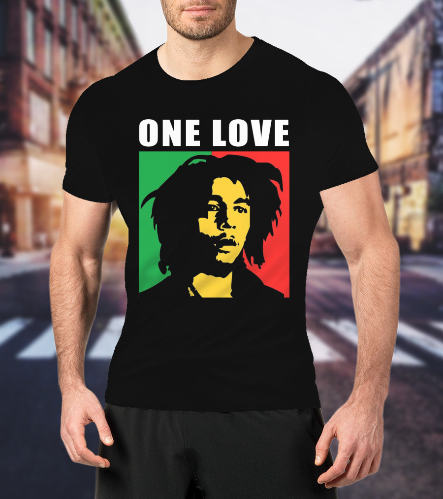 One Love Bob Marley Rasta Colors T-Shirt