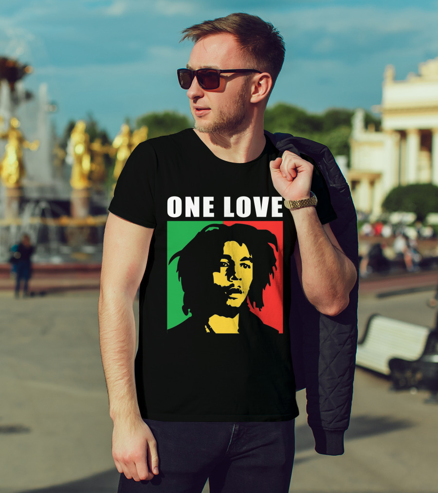 One Love Bob Marley Rasta Colors T-Shirt
