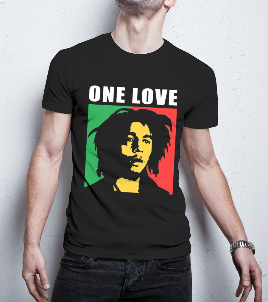 One Love Bob Marley Rasta Colors T-Shirt