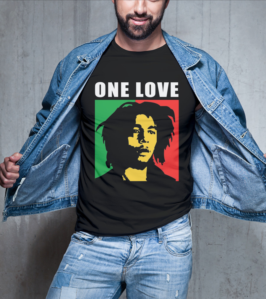 One Love Bob Marley Rasta Colors T-Shirt