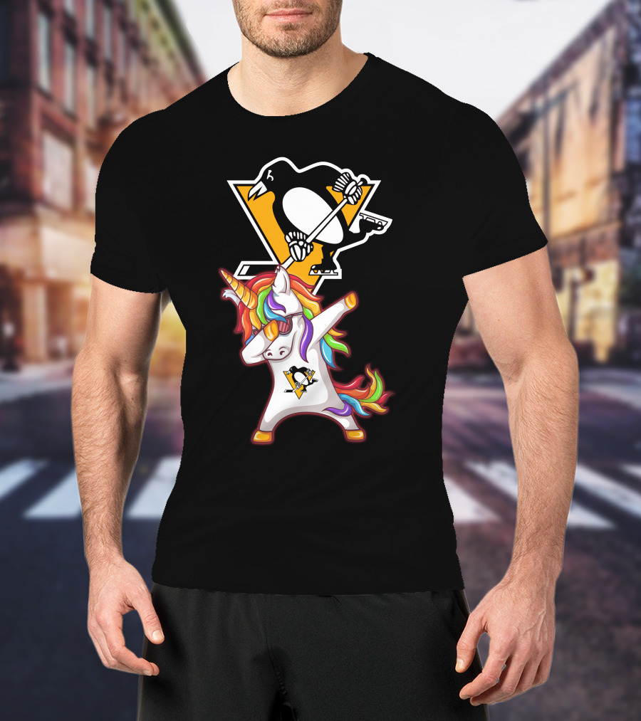 Unicorn Dabbing Penguins Pittsburgh Hockey T-Shirt