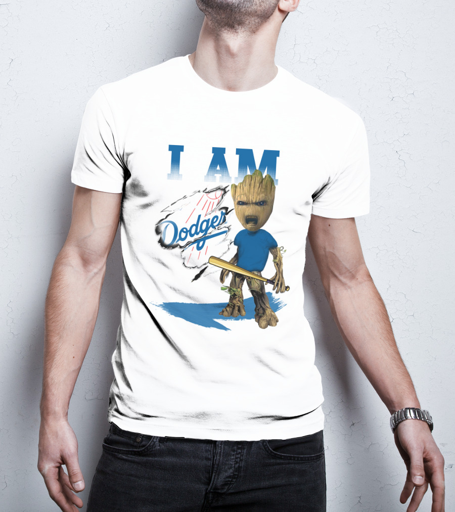 I Am Groot Dodgers Baseball T-Shirt