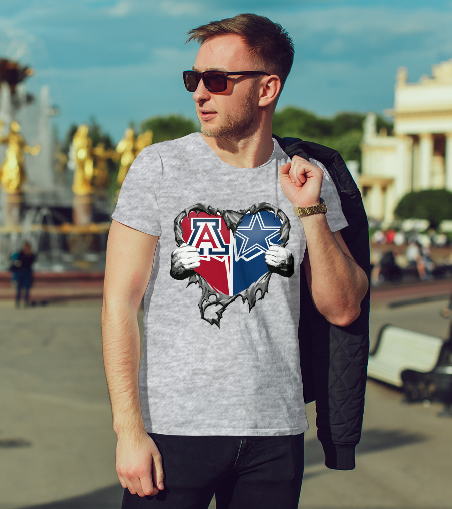 Cowboys And Arizona Wildcats Heart T-Shirt