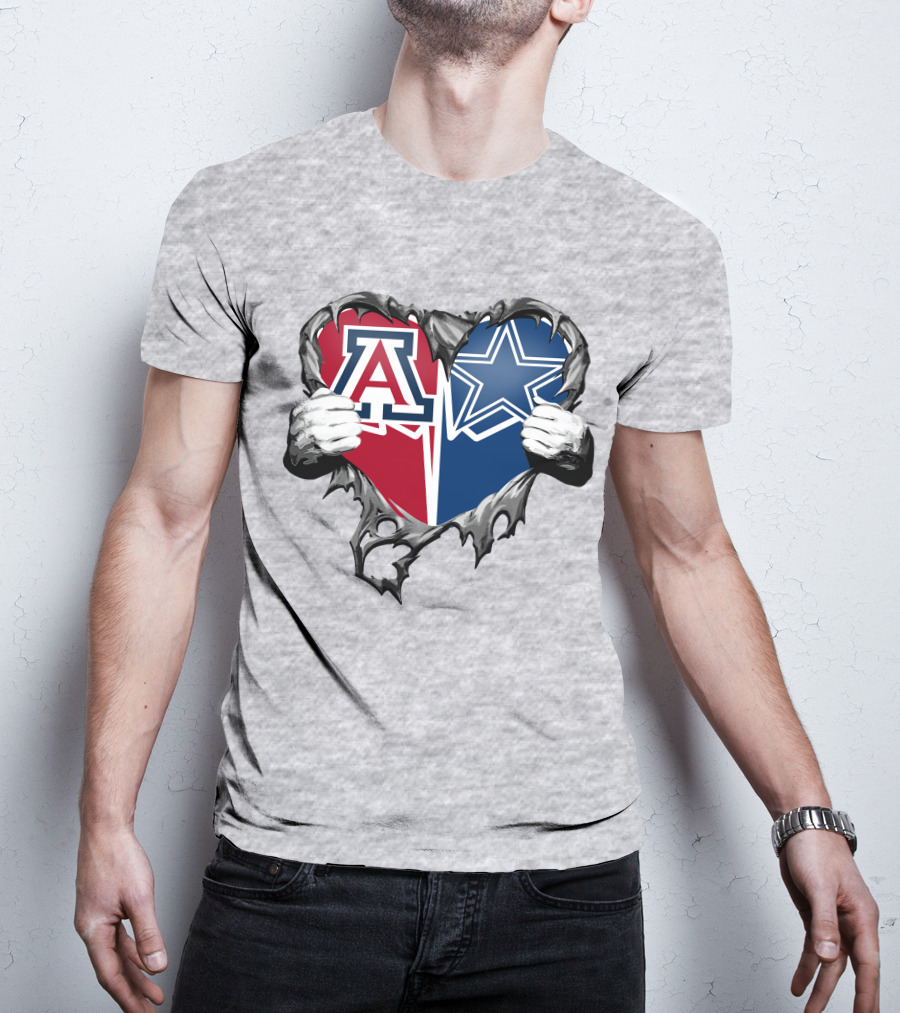 Cowboys And Arizona Wildcats Heart T-Shirt