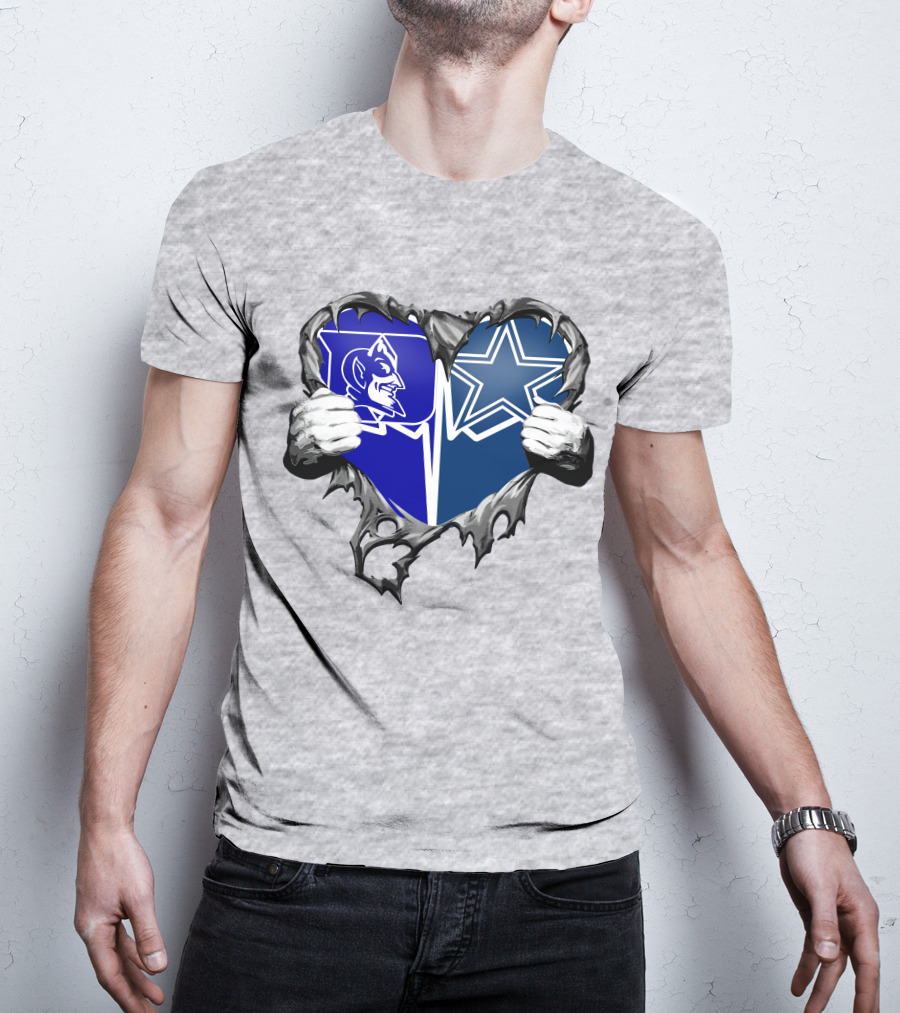 Cowboys Duke Blue Devil Heart T-Shirt
