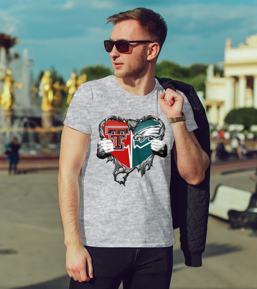 Texas Tech And Eagles Heart T-Shirt
