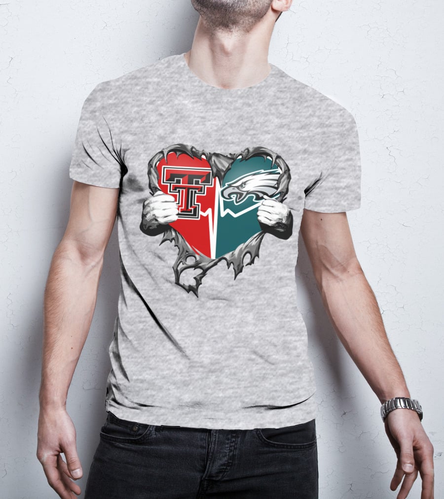 Texas Tech And Eagles Heart T-Shirt