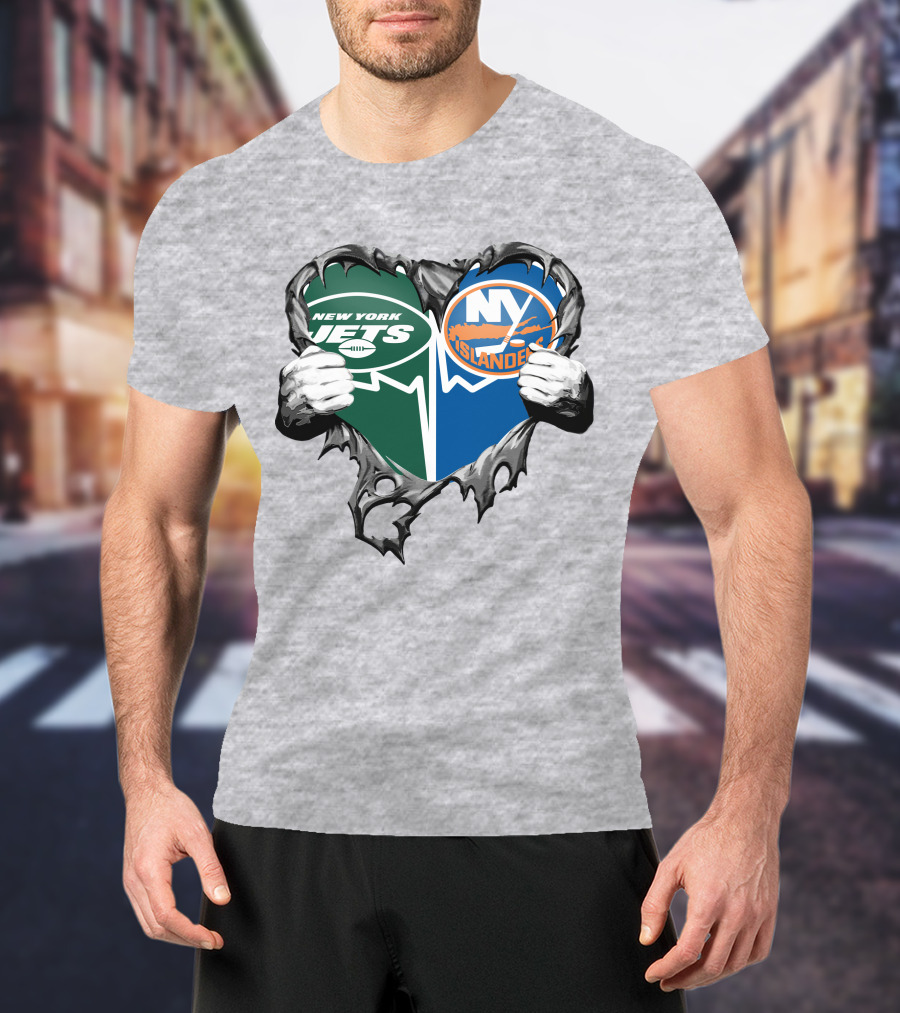 New York Jets And Islanders It’s In My Heart T-Shirt