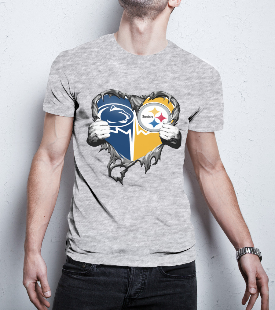 Steelers And Penn State Heart T-Shirt