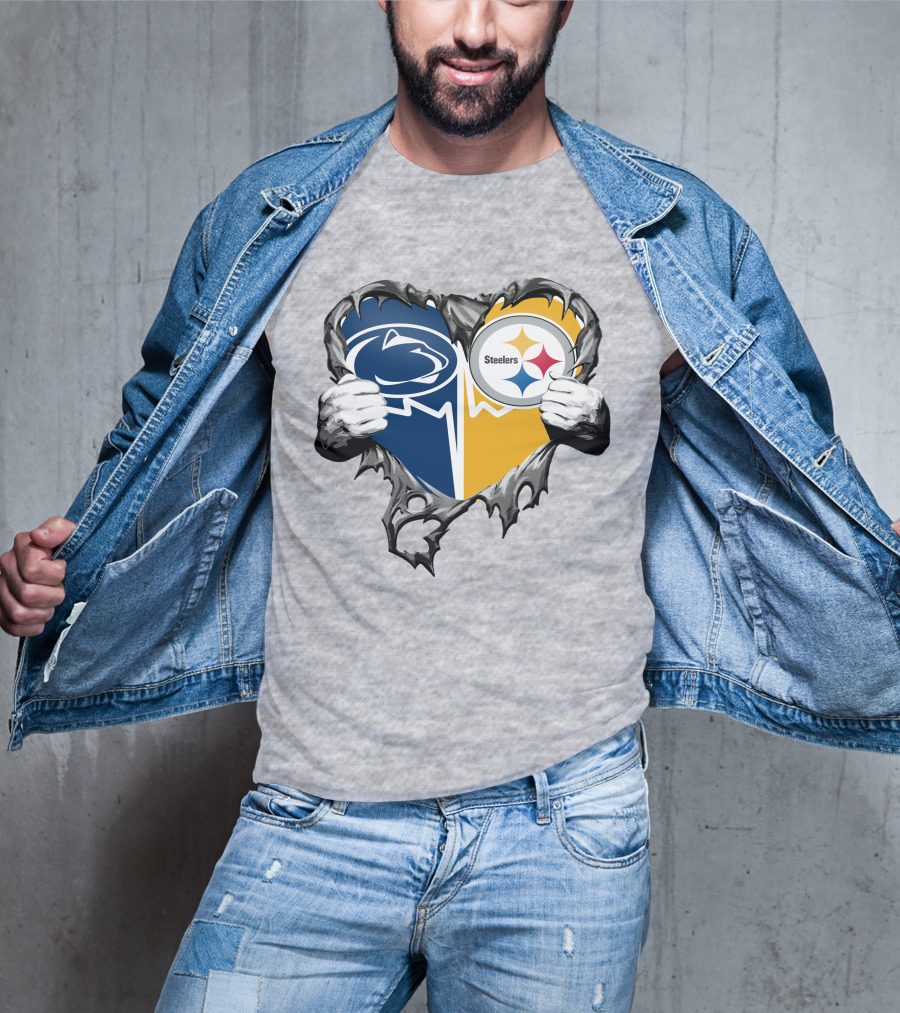 Steelers And Penn State Heart T-Shirt