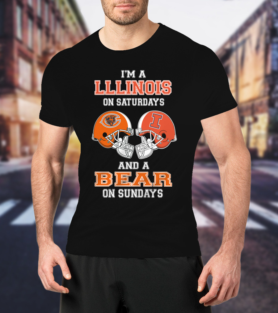 Illinois Saturdays Bears Sundays Football Fan Pride T-Shirt