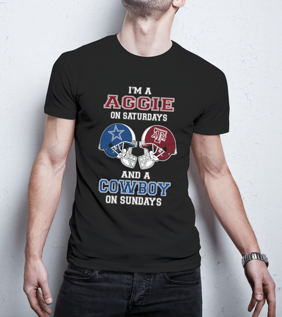 Texas A&M Aggie Saturdays And Dallas Cowboys Sundays Fan T-Shirt