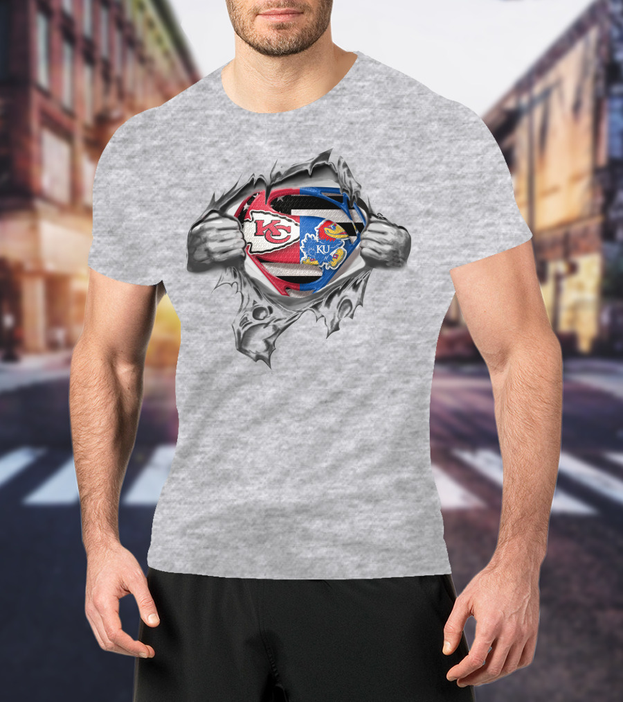 Kansas City Chiefs Kansas Jayhawks Superhero T-Shirt