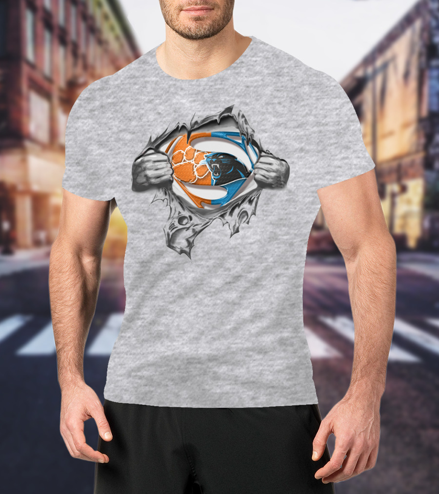 Panthers CLEMSON Superman Logo Rip T-Shirt