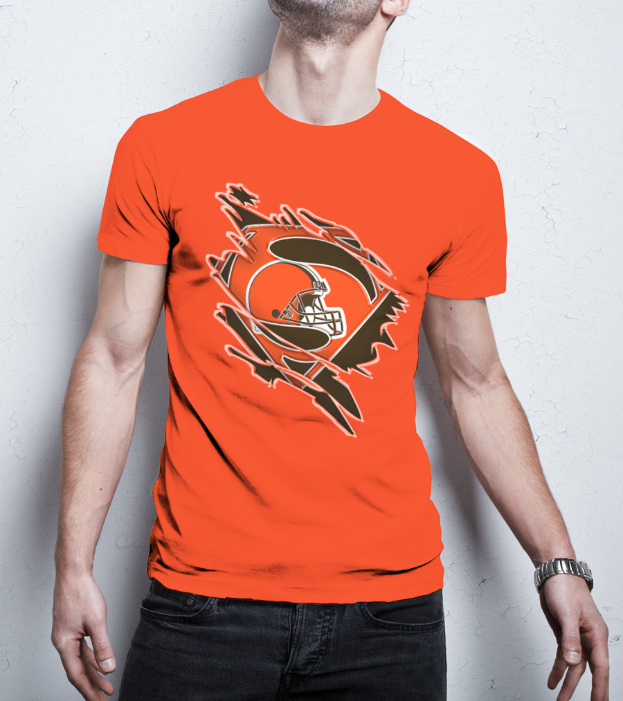 Cleveland Browns Superman Logo Helmet Icon Superhero Fan T-Shirt