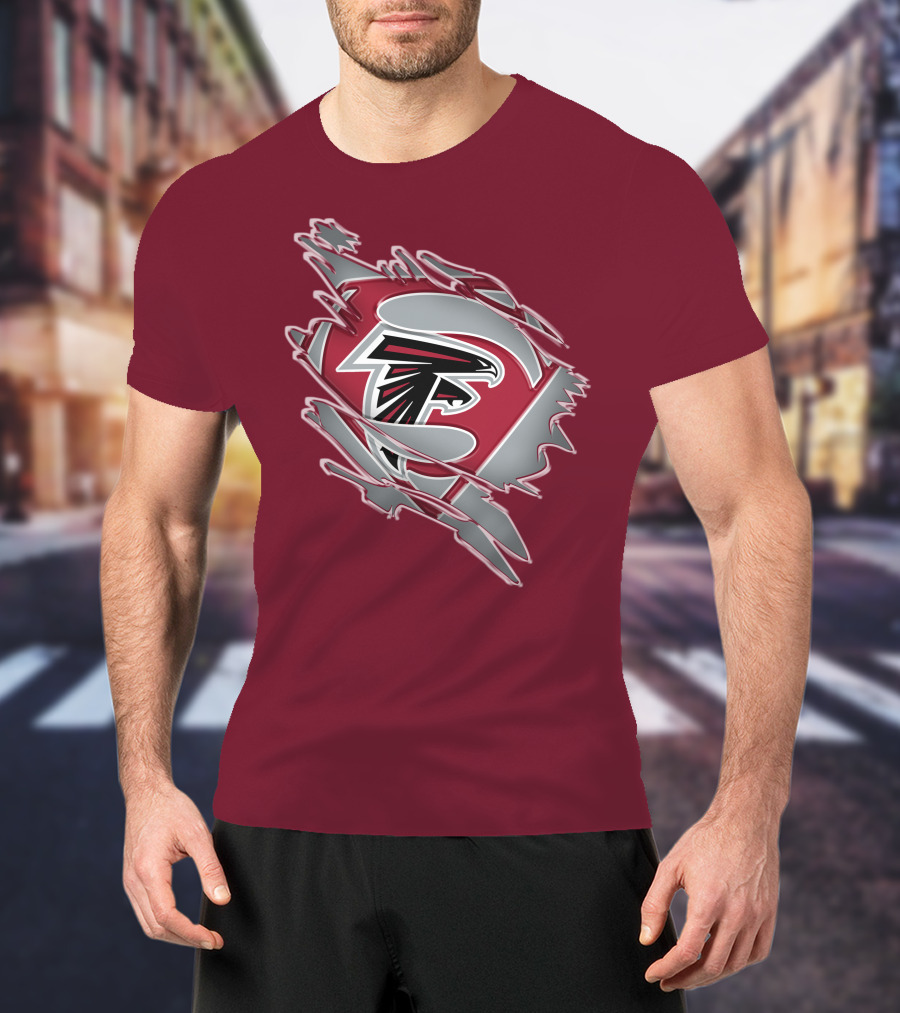 Atlanta Falcons Logo Inside Superman Symbol T-Shirt