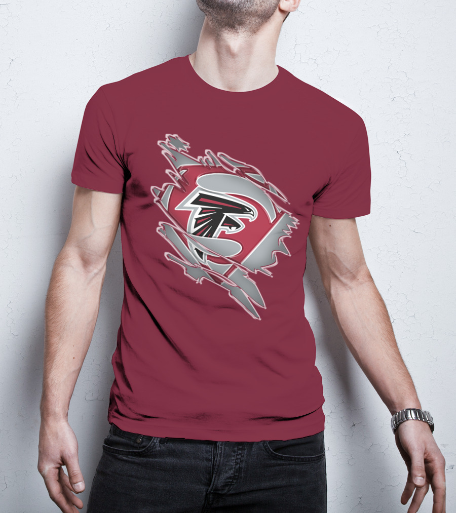 Atlanta Falcons Logo Inside Superman Symbol T-Shirt