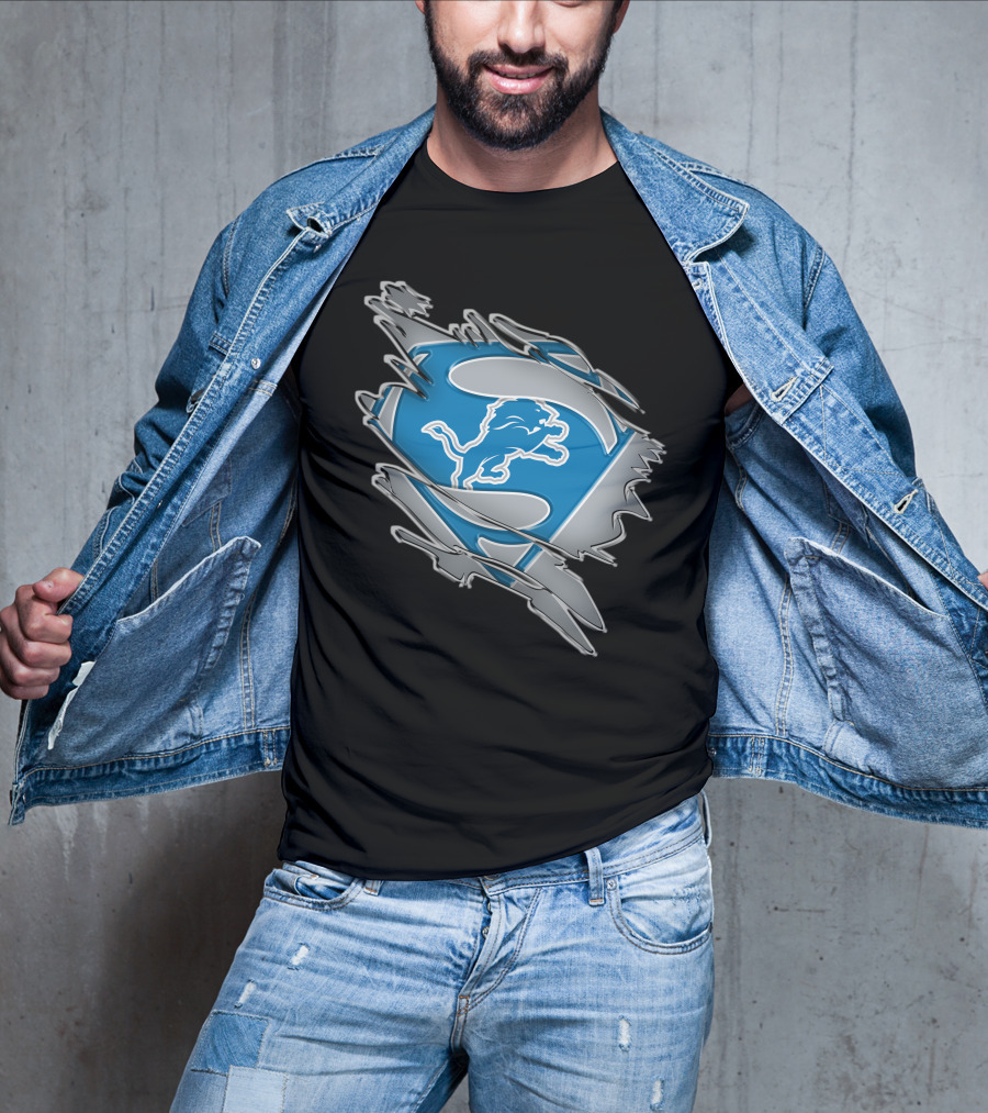 Detroit Lions Superman Logo Mashup T-Shirt
