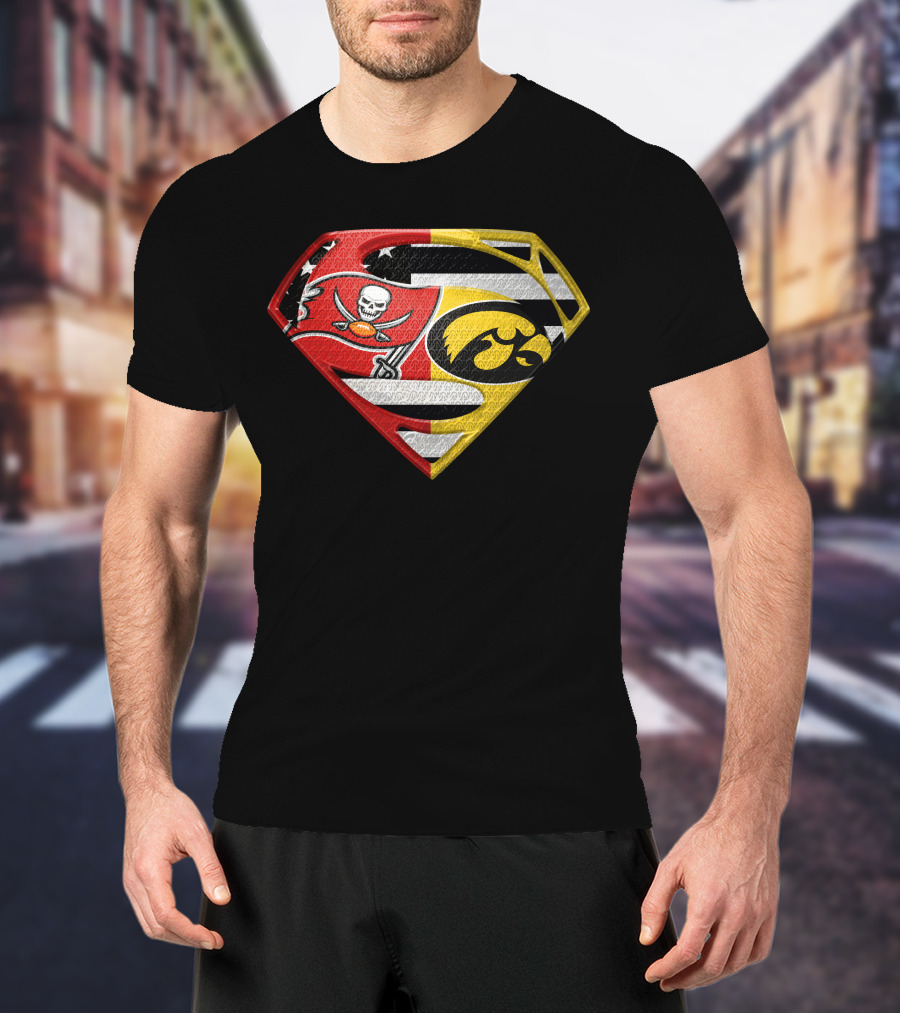 Tampa Bay Buccaneers Iowa Hawkeyes Superman T-Shirt