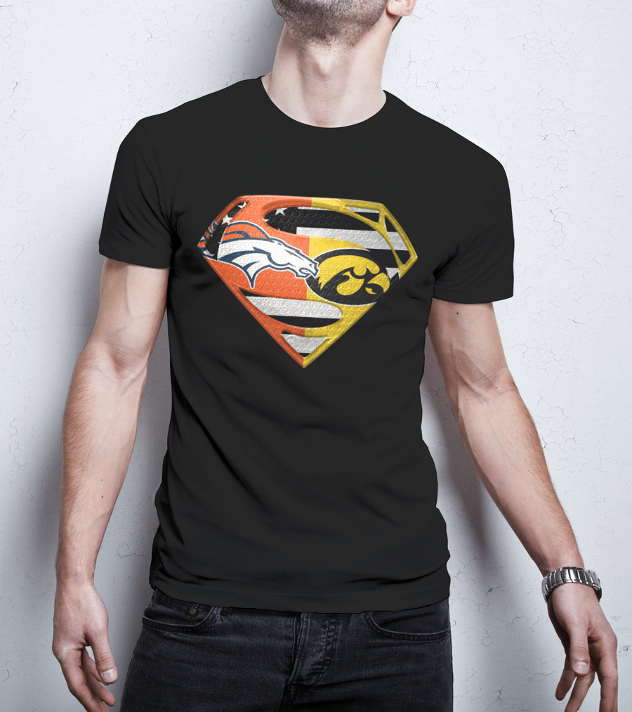 Superman Broncos Hawkeyes Logo Fusion On Spm T-Shirt
