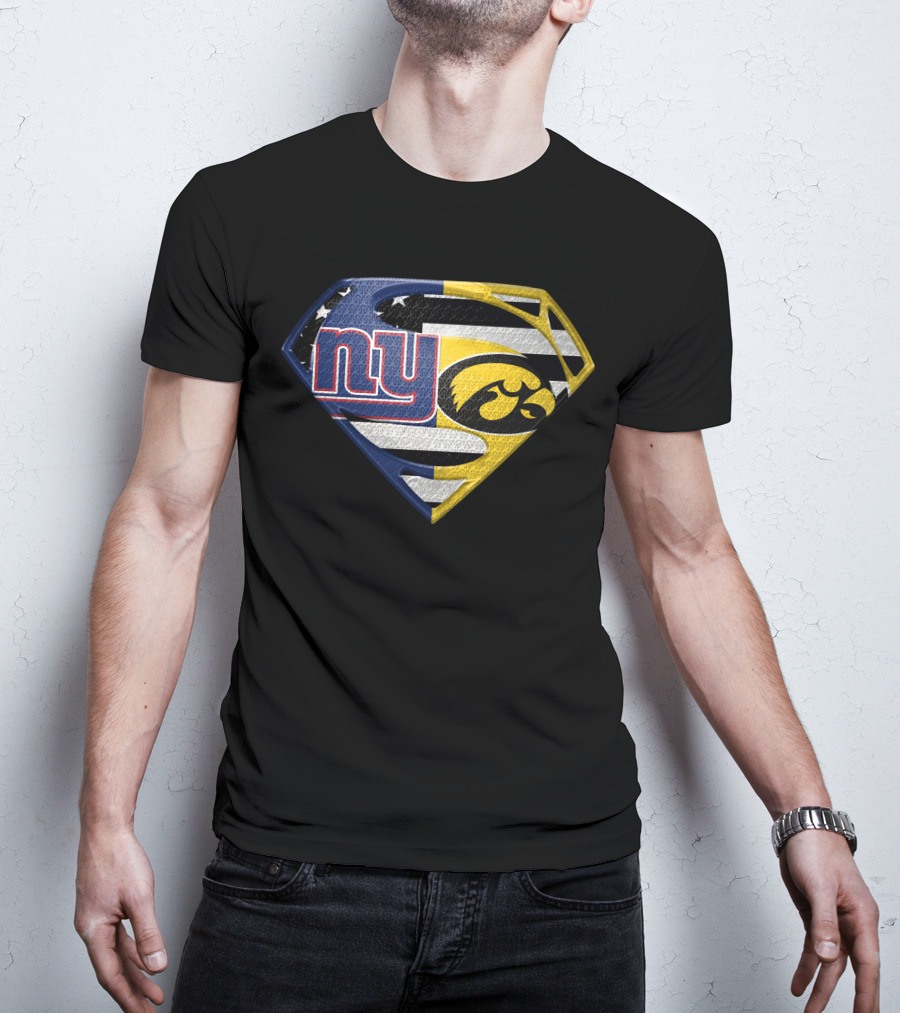 New York Giants Iowa Hawkeyes Superhero T-Shirt