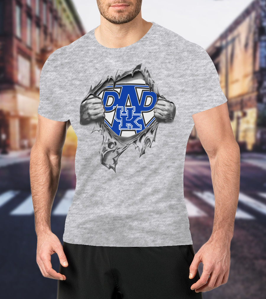 Kentucky Wildcats Dad Logo Superman Shield T-Shirt