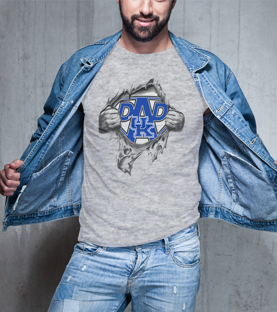 Kentucky Wildcats Dad Logo Superman Shield T-Shirt