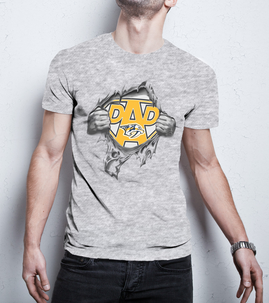 Nashville Predators Super Dad Hero Emblem T-Shirt