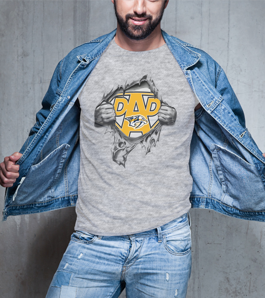 Nashville Predators Super Dad Hero Emblem T-Shirt