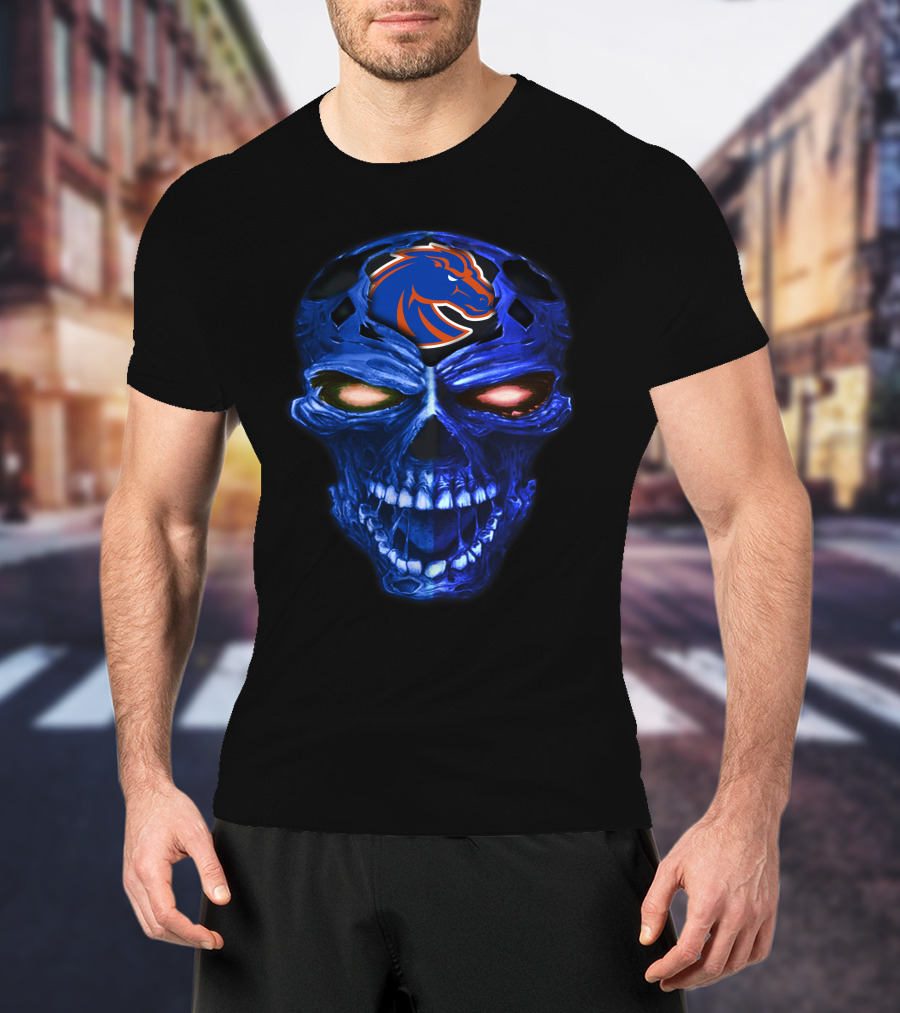 Boise State Broncos Skull T-Shirt