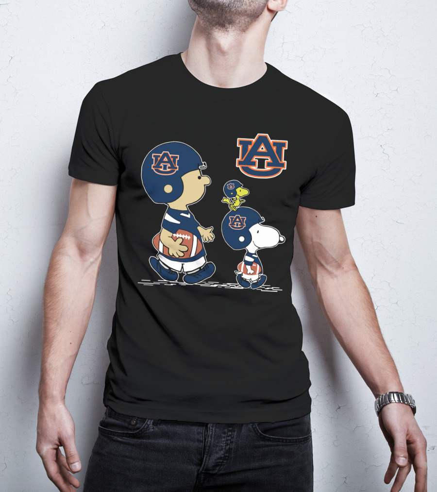 Auburn Tigers Peanuts Characters Football Fan Gear T-Shirt