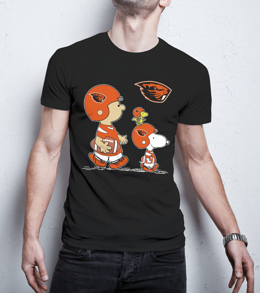 Snoopy And Oregon State Beavers Football Peanuts Characters T-Shirt