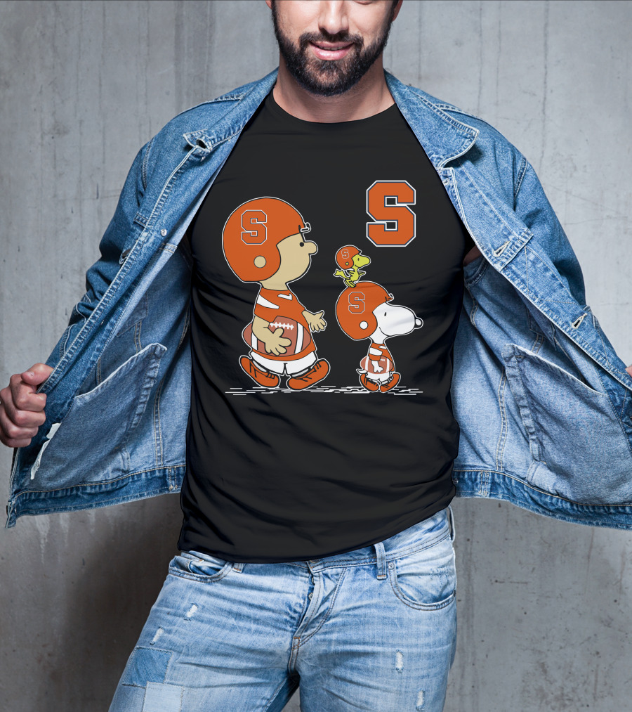 Syracuse Orange Charlie Brown And Snoopy Football T-Shirt