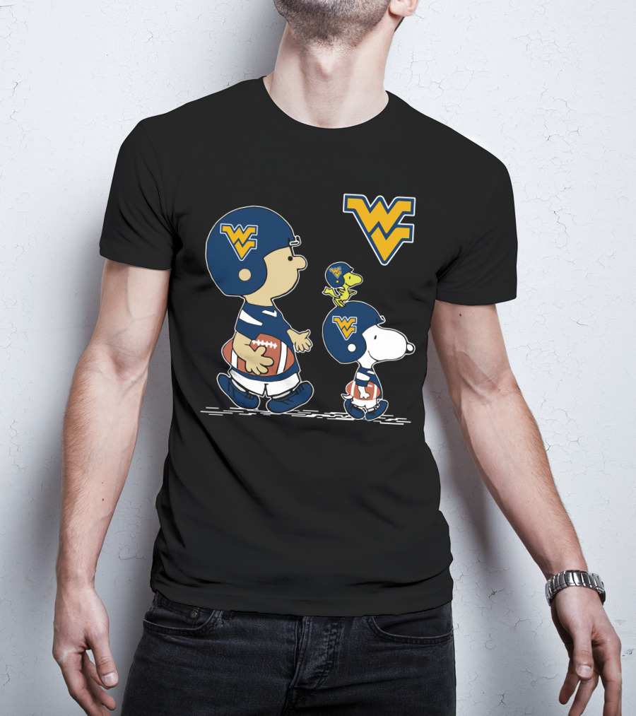 West Virginia Mountaineers Peanuts Football Characters T-Shirt
