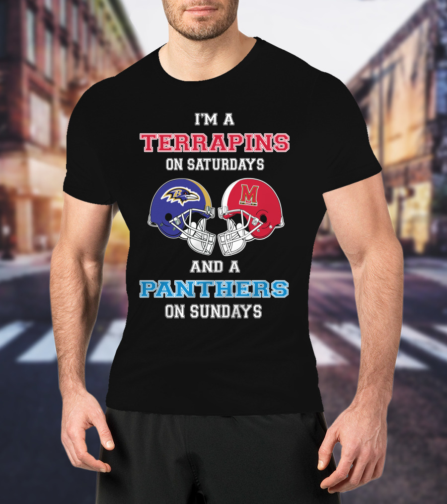 I'm A Terrapins On Saturdays And A Panthers On Sundays T-Shirt