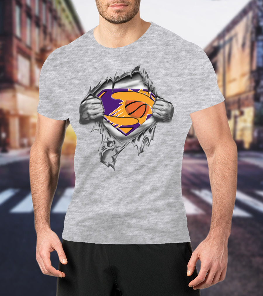 Phoenix Suns Superman Basketball Logo Rip T-Shirt