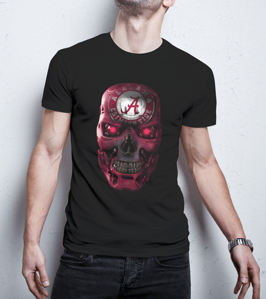 Alabama Crimson Tide Robotic Skull T-Shirt