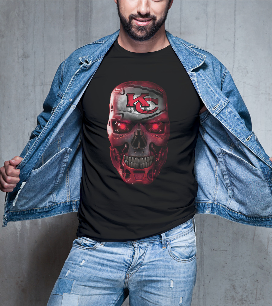 Kansas City Skull Chiefs Red Robotic T-Shirt