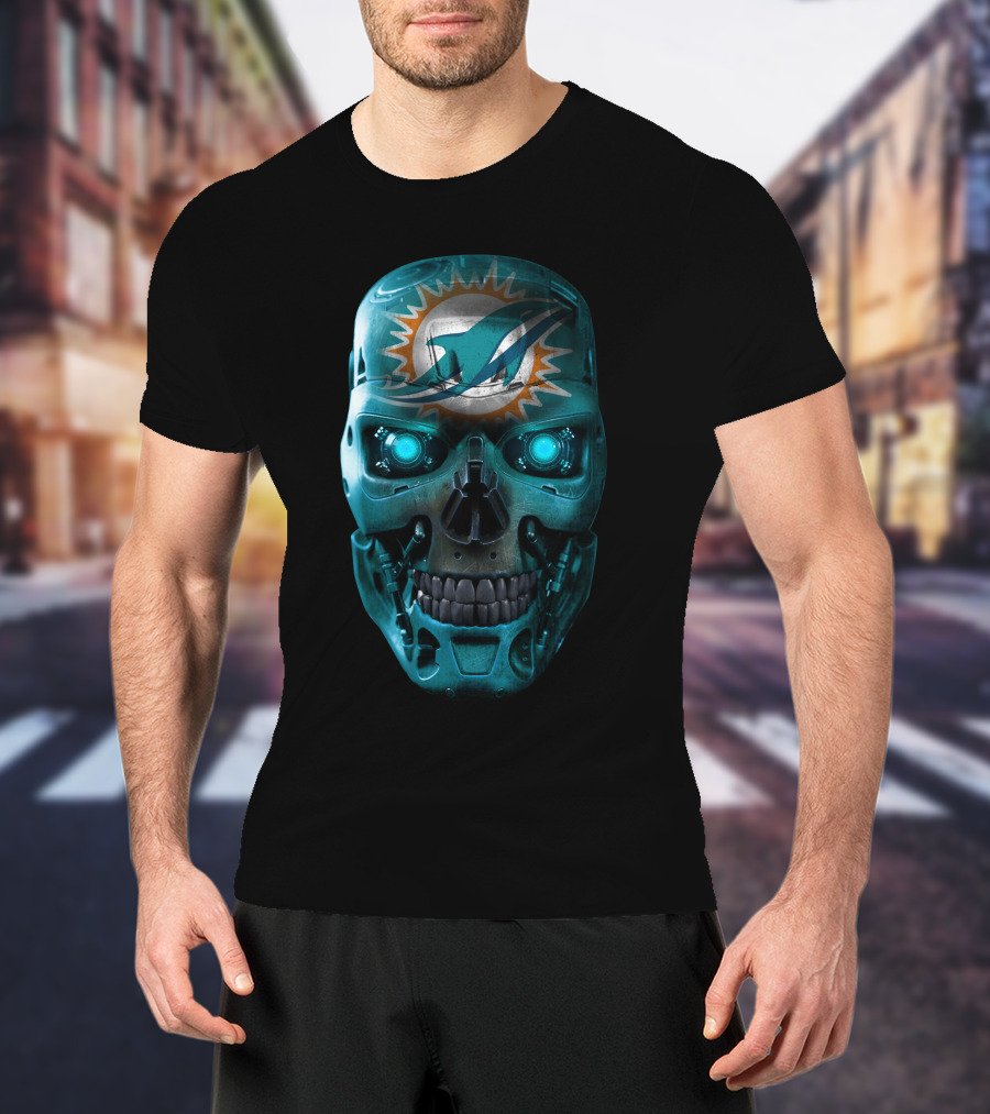 Miami Dolphins Skull Robo T-Shirt