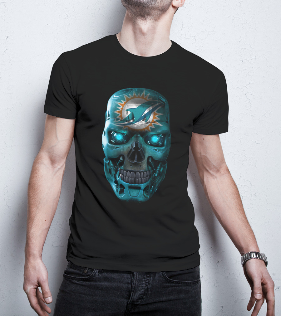 Miami Dolphins Skull Robo T-Shirt