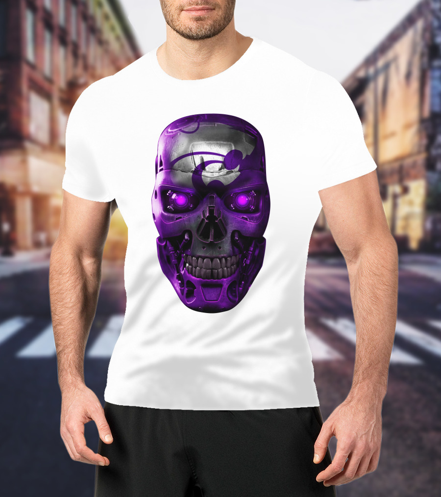 Kansas State Wildcats Purple Skull T-Shirt